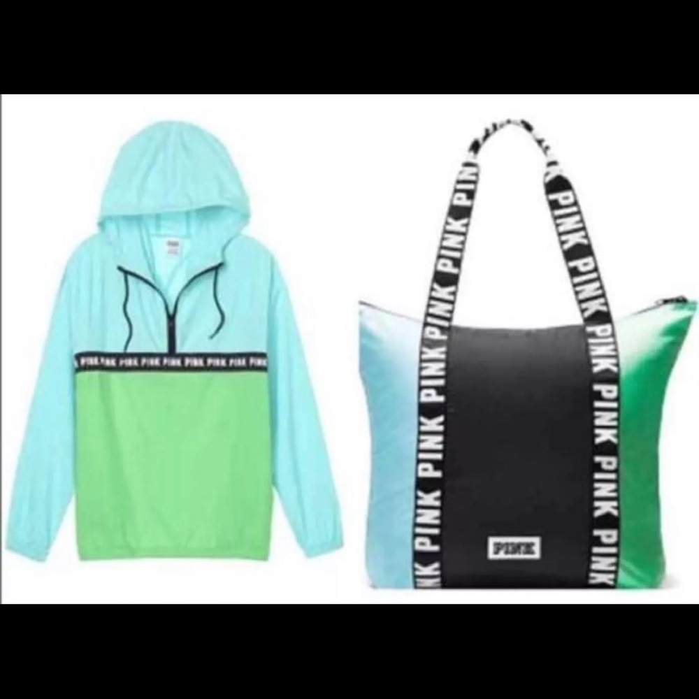 New Vs Pink Anorak sz Med/Lg & Matching Tote